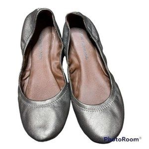 Lucky Brand Emmie Ballerina Flat Womens Size 8 Metallic Shiny Gold